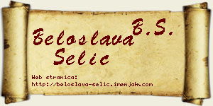 Beloslava Selić vizit kartica